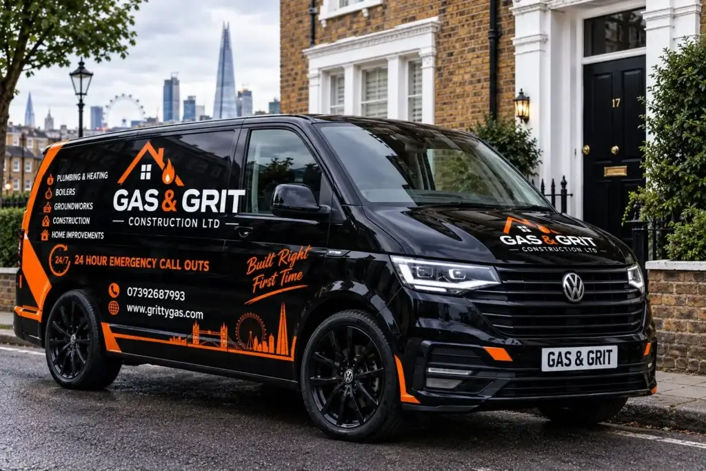 Gas & Grit Constructions Ltd branded works van